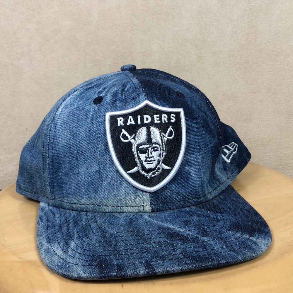 Oakland Raiders NFL Football‎ Tie Dye Denim Style Adjustable Strap Back Hat OSFM